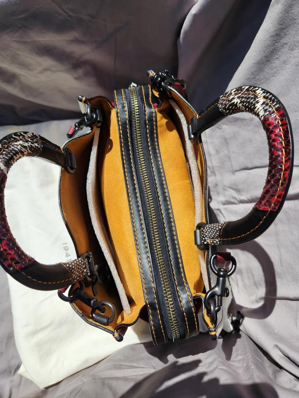Coach 1941 Rogue 30 Snakeskin Handle Tote Bag